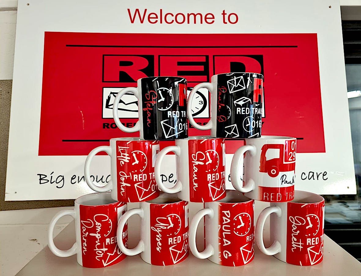 RED coffee mugs